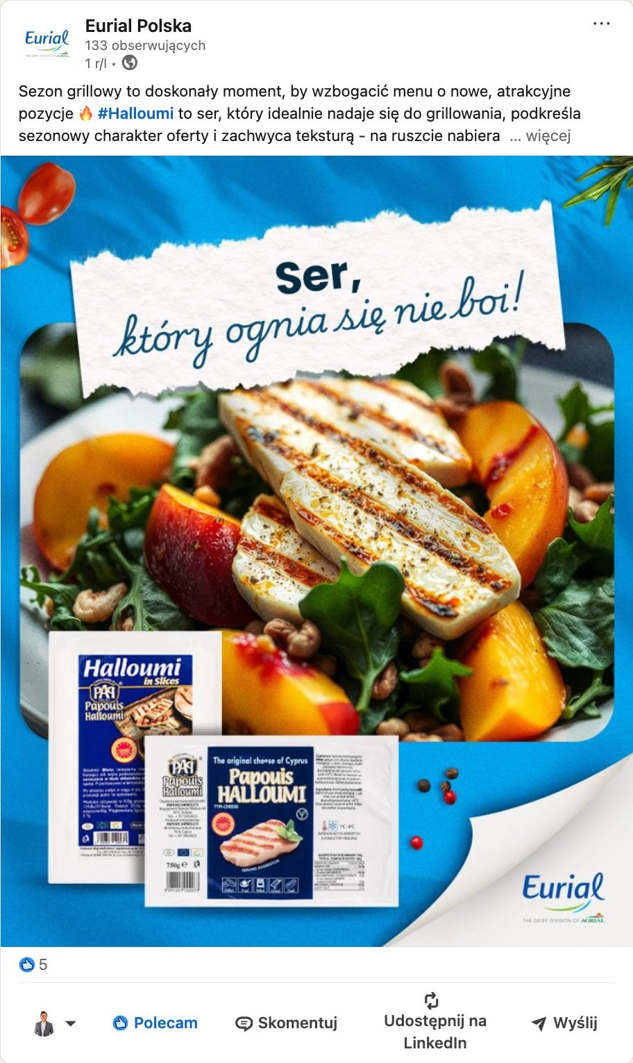 Post Eurial Polska — halloumi grillowane, sezon grillowy